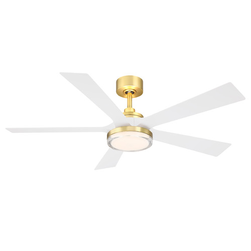 Fanimation Fans Fanimation Fans Torchaire 52 Brushed Satin Brass LED Ceiling Fan with Light FPD8570BS