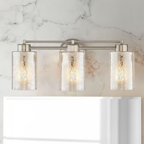 Mercury Glass Bathroom Light Satin Nickel