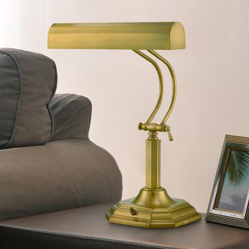 Mate Antique Brass Piano / Banker Lamp by Lite Source Lighting