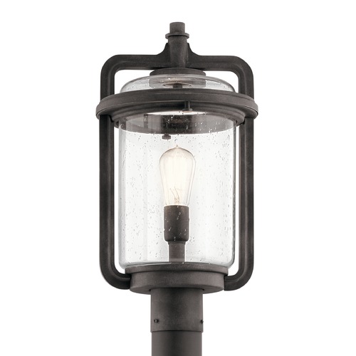 Seeded Glass Post Light Weathered Zinc Andover by Kichler Lighting