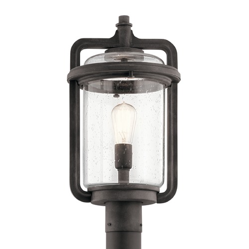 Kichler Lighting Seeded Glass Post Light Weathered Zinc Andover by Kichler Lighting 49869WZC