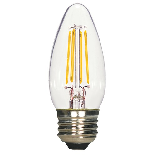 Satco Lighting Satco 4.5 Watt B11 LED Clear Medium Base 2700K 350 Lumens 120 Volt 3-Pack Dimmable S21709