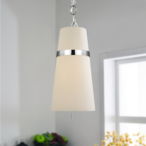 Alexa Hampton Cordtlandt 8.25-Inch Polished Nickel Pendant by Visual Comfort Studio