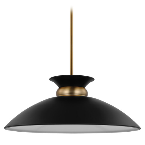Perkins Medium Pendant in Matte Black & Brass by Nuvo Lighting