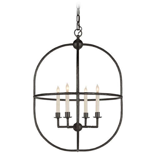 Visual Comfort Signature Collection Chapman & Myers Desmond Oval Lantern in Aged Iron by Visual Comfort Signature CHC2224AI