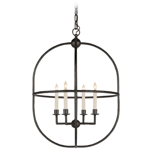 Chapman & Myers Desmond Oval Lantern in Aged Iron by Visual Comfort Signature