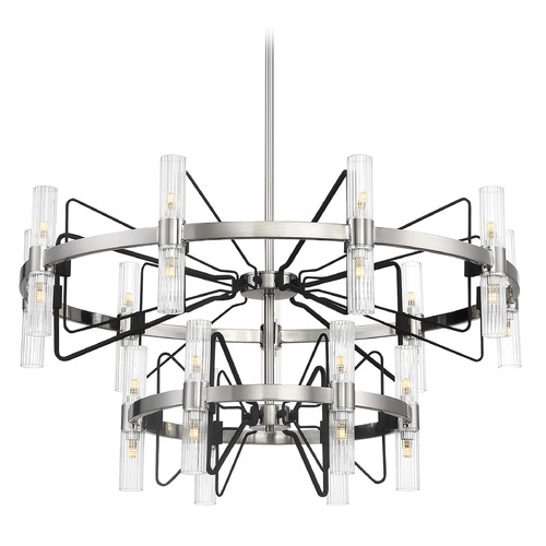 George Kovacs Lighting George Kovacs Mass Transit Brushed Nickel & Sand Coal Chandelier P7879-420-L