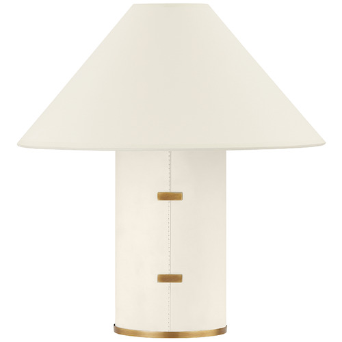 Troy Lighting Bond Patina Brass & Parchment-Wrapped Table Lamp with Empire Shade