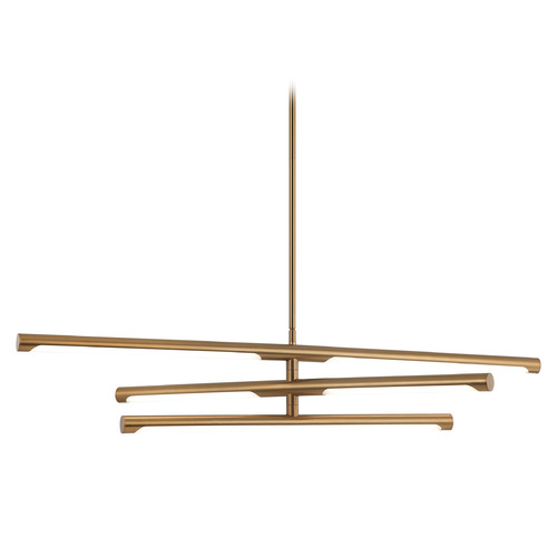 Novelle Aged Gold Brass LED Pendant by Matteo Lighting