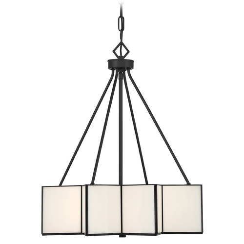 Savoy House Lighting Reiling Matte Black Pendant Light with Octagon Shade