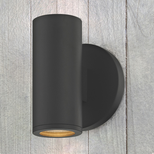 LED Black Outdoor Wall Light Cylinder 2700K