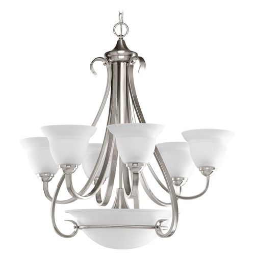 Torino 28.63-Inch Chandelier with Center Bowl in Nickel by Progress