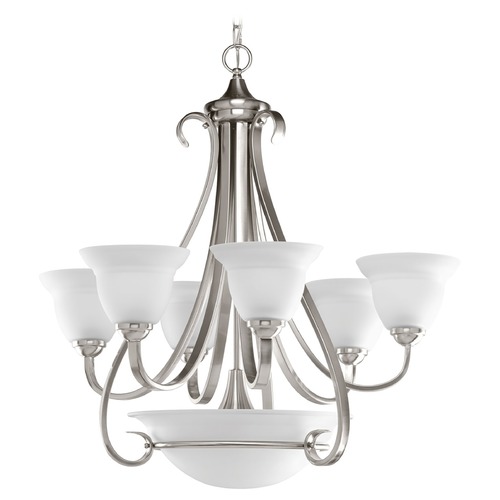 Progress Lighting Torino 28.63-Inch Chandelier with Center Bowl in Nickel by Progress P4417-09