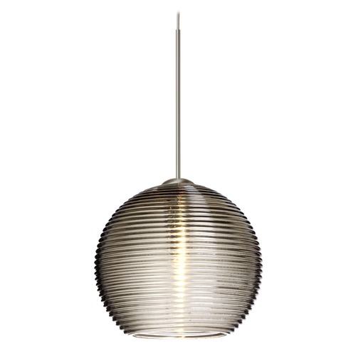Besa Lighting Kristall Satin Nickel LED Mini-Pendant Light with Globe Shade