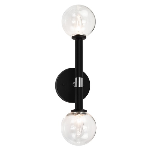 Matteo Lighting Stellar Black & Chrome Sconce by Matteo Lighting W75302BKCL