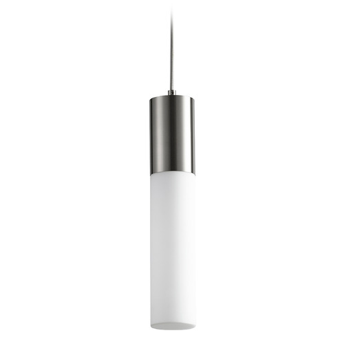 Magnum Glass LED Pendant in Satin Nickel by Oxygen Lighting