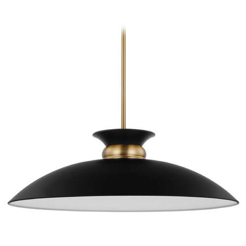 Perkins Large Pendant in Matte Black & Brass by Nuvo Lighting