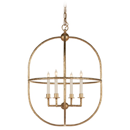 Visual Comfort Signature Collection Chapman & Myers Desmond Oval Lantern in Gild by Visual Comfort Signature CHC2224G