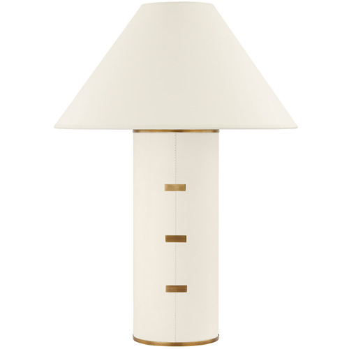 Troy Lighting Bond Patina Brass & Parchment-Wrapped Table Lamp with Empire Shade