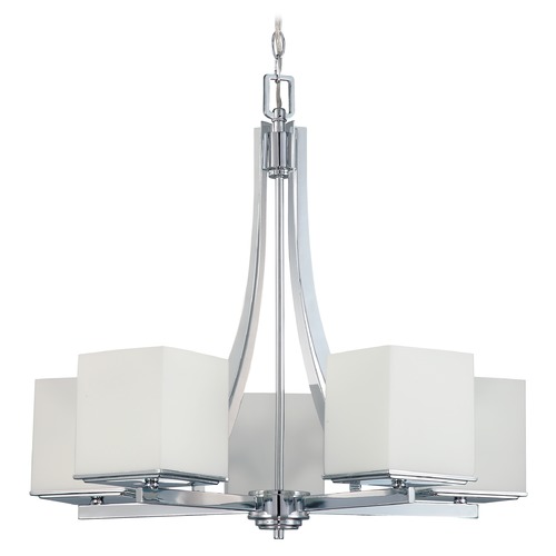 Modern Chandelier in Polished Chrome by Nuvo Lighting
