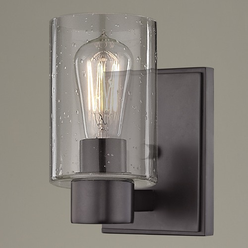 Seeded Glass Sconce Bronze