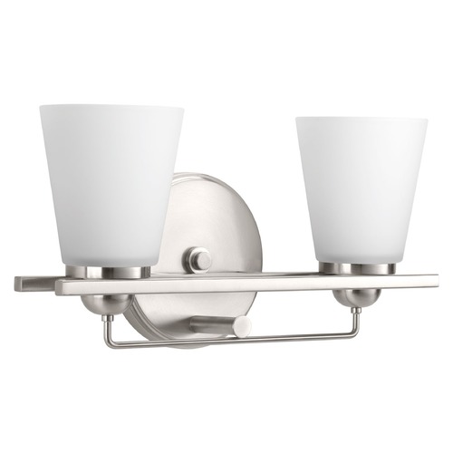 Flight 2-Light Brushed Nickel Bath Light by Progress Lighting