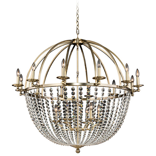 Allegri Crystal Pendolo Brushed Champagne Gold Chandelier