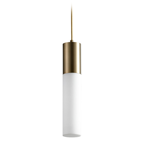 Magnum Glass LED Pendant in Aged Brass by Oxygen Lighting
