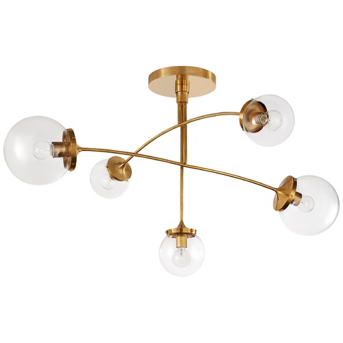 Visual Comfort Signature Collection Kate Spade New York Prescott Ceiling Mount in Brass by Visual Comfort Signature KS5403SBCG