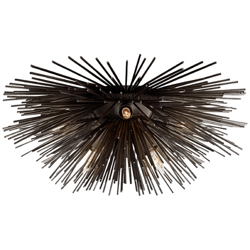 Visual Comfort Signature Collection Kelly Wearstler Strada Flush Mount in Aged Iron by Visual Comfort Signature KW4065AI