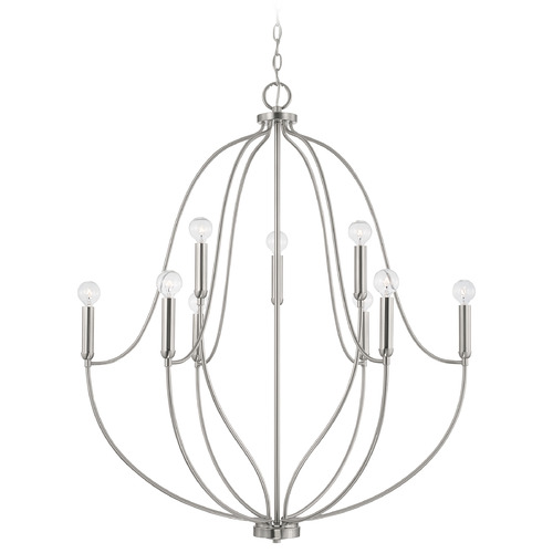 Madison 32.5-Inch Chandelier in Brushed Nickel by HomePlace Lighting