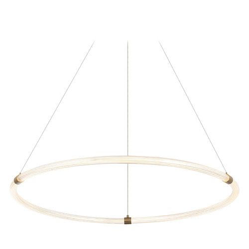Inkara Aged Gold Brass LED Pendant by Matteo Lighting
