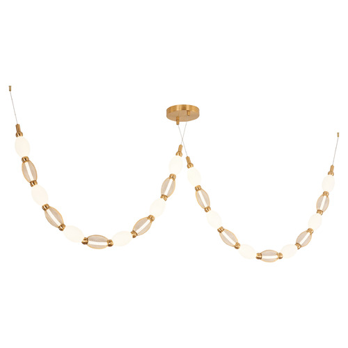 Matteo Lighting Matteo Lighting Tentacles Aged Gold Brass LED Pendant Light with Oblong Shade C37102AG