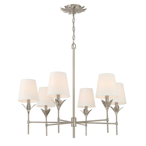 Crystorama Lighting Broche 6-Light Chandelier in Antique Silver by Crystorama Lighting 568-SA