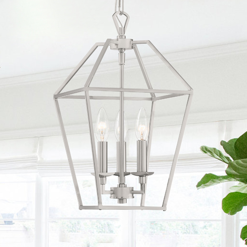 Aviary Brushed Nickel 3-Light Pendant by Quoizel Lighting