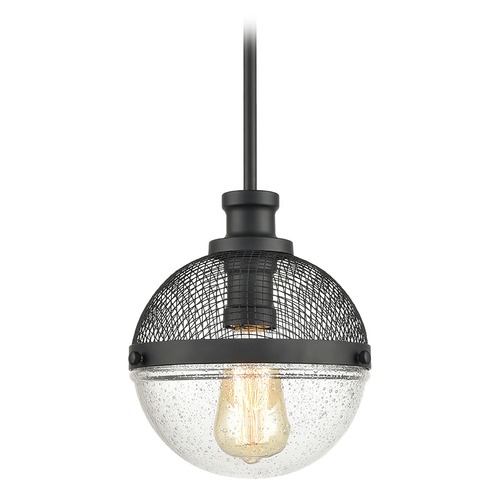 Elk Lighting Elk Lighting Calabria Matte Black Pendant Light with Globe Shade 15565/1