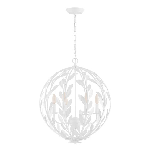 Crystorama Lighting Broche 6-Light Chandelier in Matte White by Crystorama Lighting 506-MT
