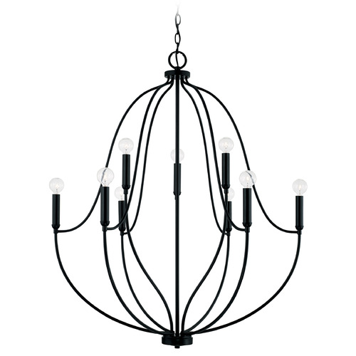 Madison 32.5-Inch Wide Chandelier in Matte Black by HomePlace Lighting