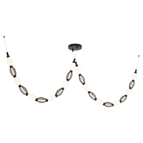 Matteo Lighting Tentacles Black LED Pendant Light with Oblong Shade