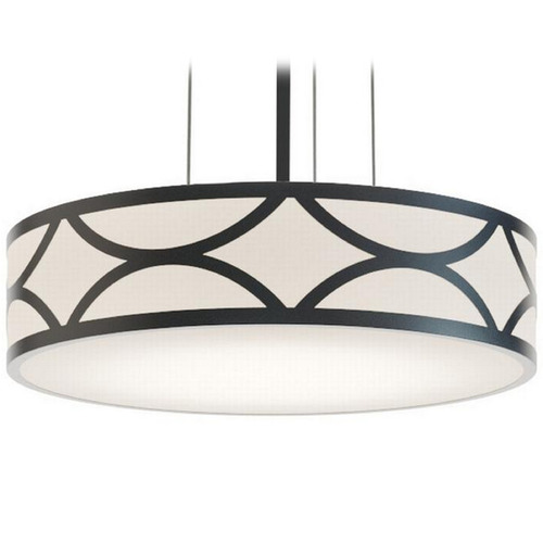 AFX Lighting Afx Lighting Lake Black Pendant Light with Drum Shade LAKP16MBBK