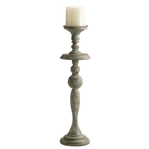 Bach Distressed Antiqued White Candle Holder by Cyan Design