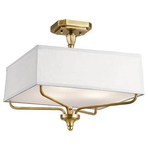 Kichler Lighting Arlo 15-Inch Natural Brass Semi-Flush Mount by Kichler Lighting 43309NBR