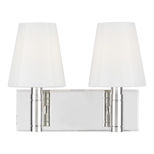 Thomas O'Brien 2-Light Beckham Classic Polished Nickel Bath Vanity Light by Visual Comfort Studio