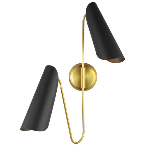 Visual Comfort Studio Collection Visual Comfort Studio Collection Aerin Tresa Burnished Brass & Midnight Black Sconce AEW1002BBSMBK