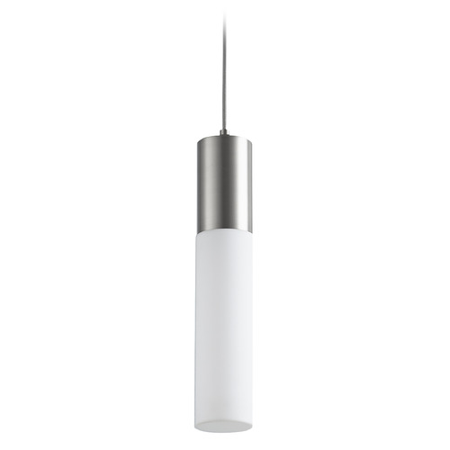 Magnum Acrylic LED Pendant in Satin Nickel by Oxygen Lighting