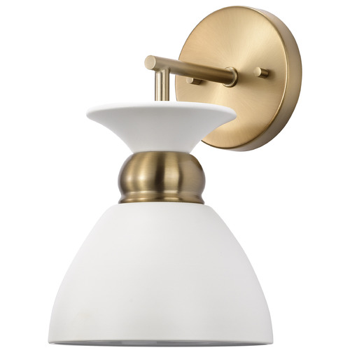 Nuvo Lighting Perkins Wall Sconce in Matte White & Brass by Nuvo Lighting 60-7459