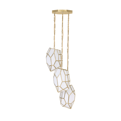 Heera 3-Light Multi Drop Chandelier in Brass by Eurofase Lighting