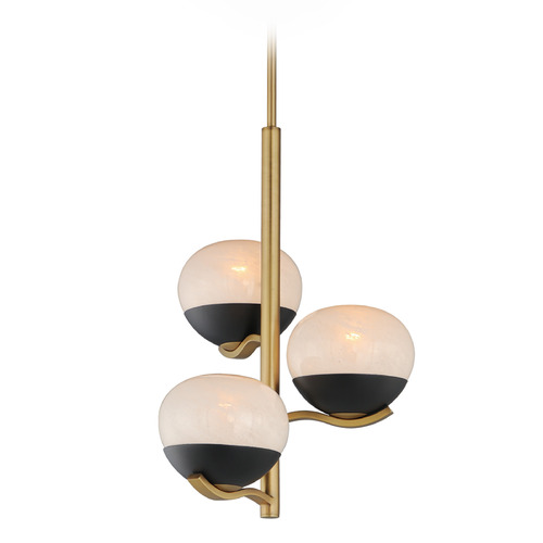 Maxim Lighting Lucerne Black and Natural Aged Brass Mini-Chandelier