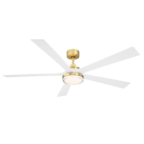 Fanimation Fans Torchaire 64 Brushed Satin Brass LED Ceiling Fan with Light