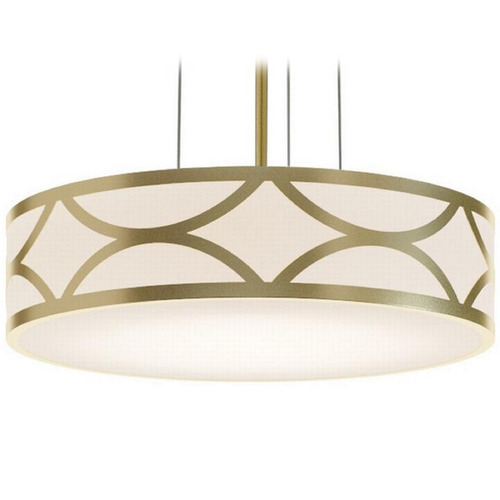 Afx Lighting Lake Gold Pendant Light with Drum Shade